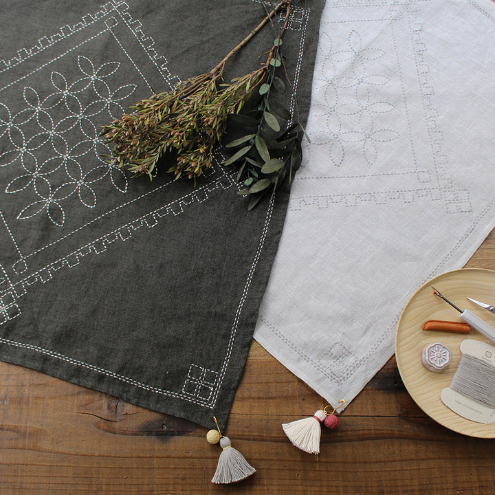 Linen Cloth Sashiko Kit (Shippo)