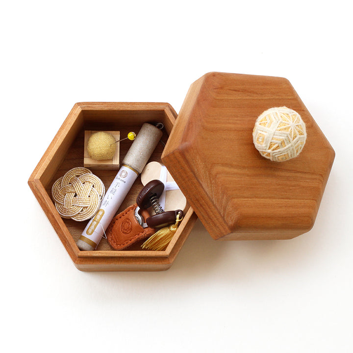 Hexagonal Temari Box Sewing Set