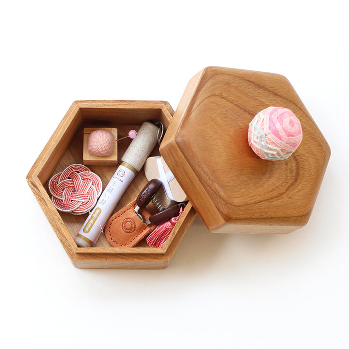 Hexagonal Temari Box Sewing Set