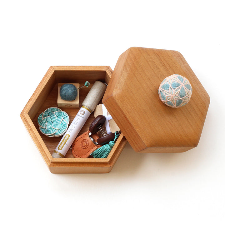 Hexagonal Temari Box Sewing Set