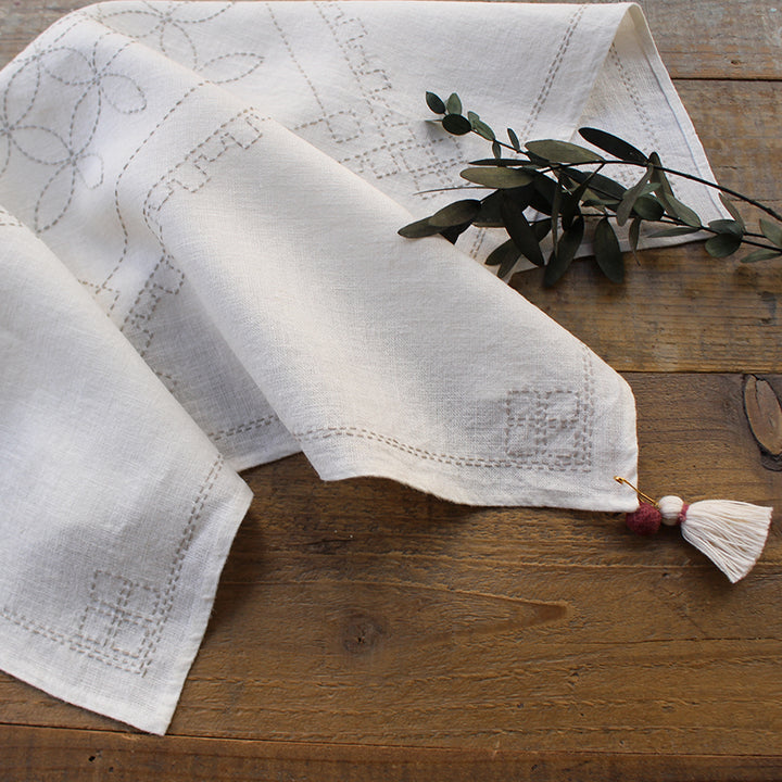 Linen Cloth Sashiko Kit (Shippo)