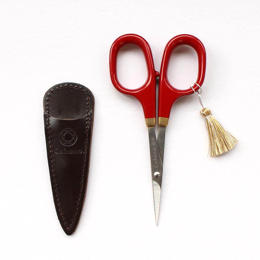 漆と金蒔絵の小ばさみ 朱塗り (45-140) - Cohana Online Store