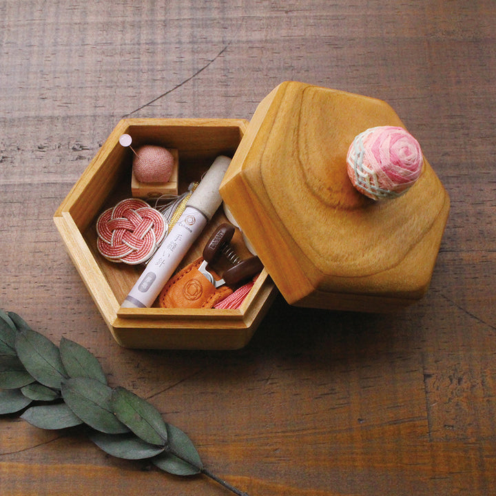 Hexagonal Temari Box Sewing Set