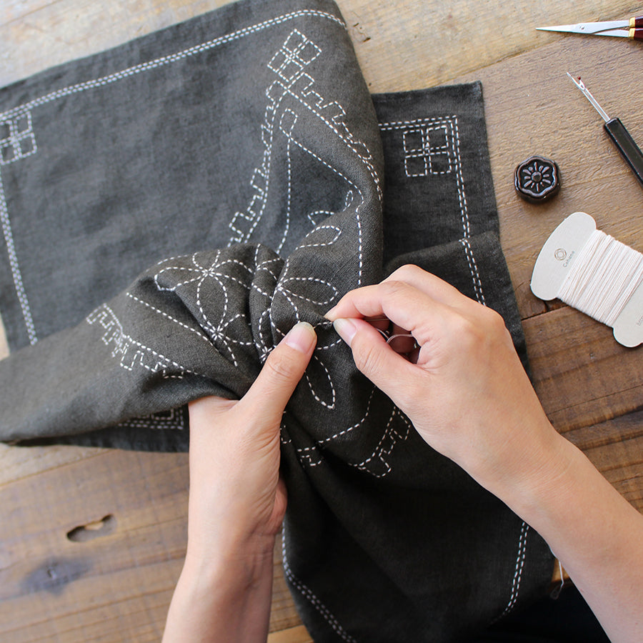 Linen Cloth Sashiko Kit (Shippo) – Cohana Online Store