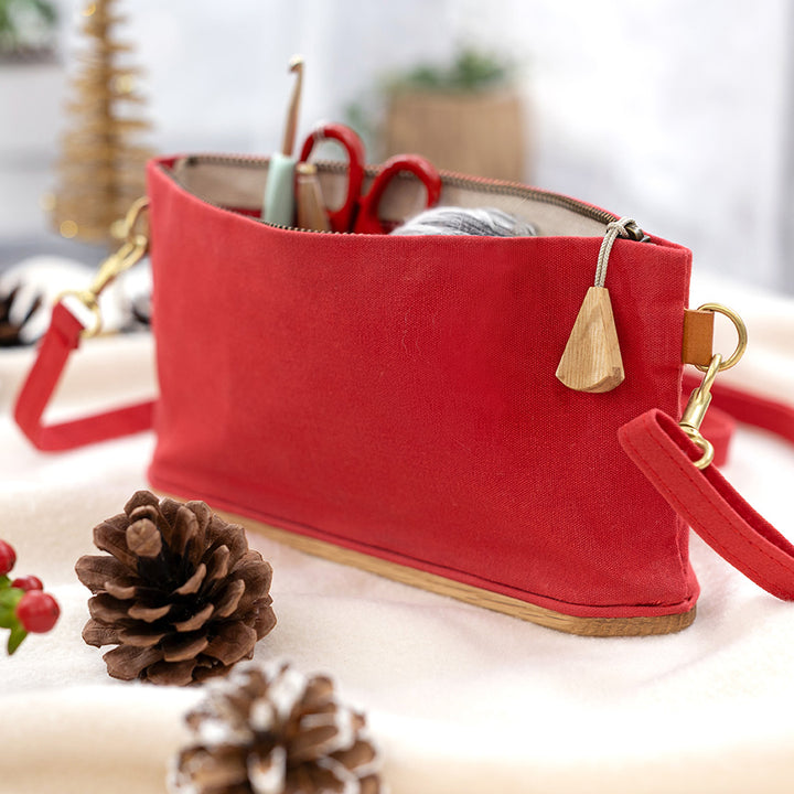 【数量限定・予約B:入荷11月下旬】ならの木底のお出かけ道具入れ あか