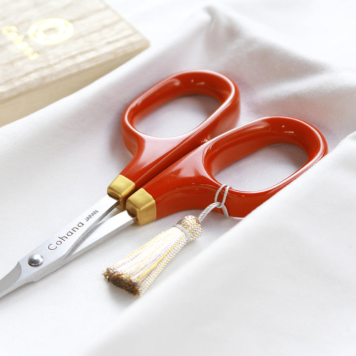 【数量限定・予約A:入荷2月下旬】漆と金蒔絵の小ばさみ 銀朱（45-409）