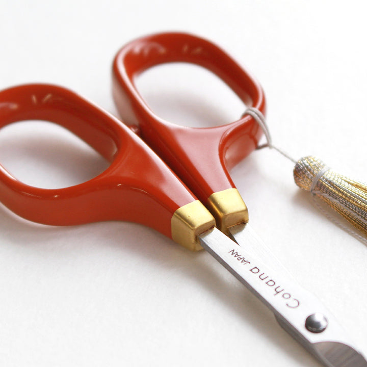 【数量限定・予約A:入荷2月下旬】漆と金蒔絵の小ばさみ 銀朱（45-409）