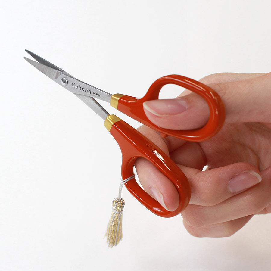 【数量限定・予約A:入荷2月下旬】漆と金蒔絵の小ばさみ 銀朱（45-409）