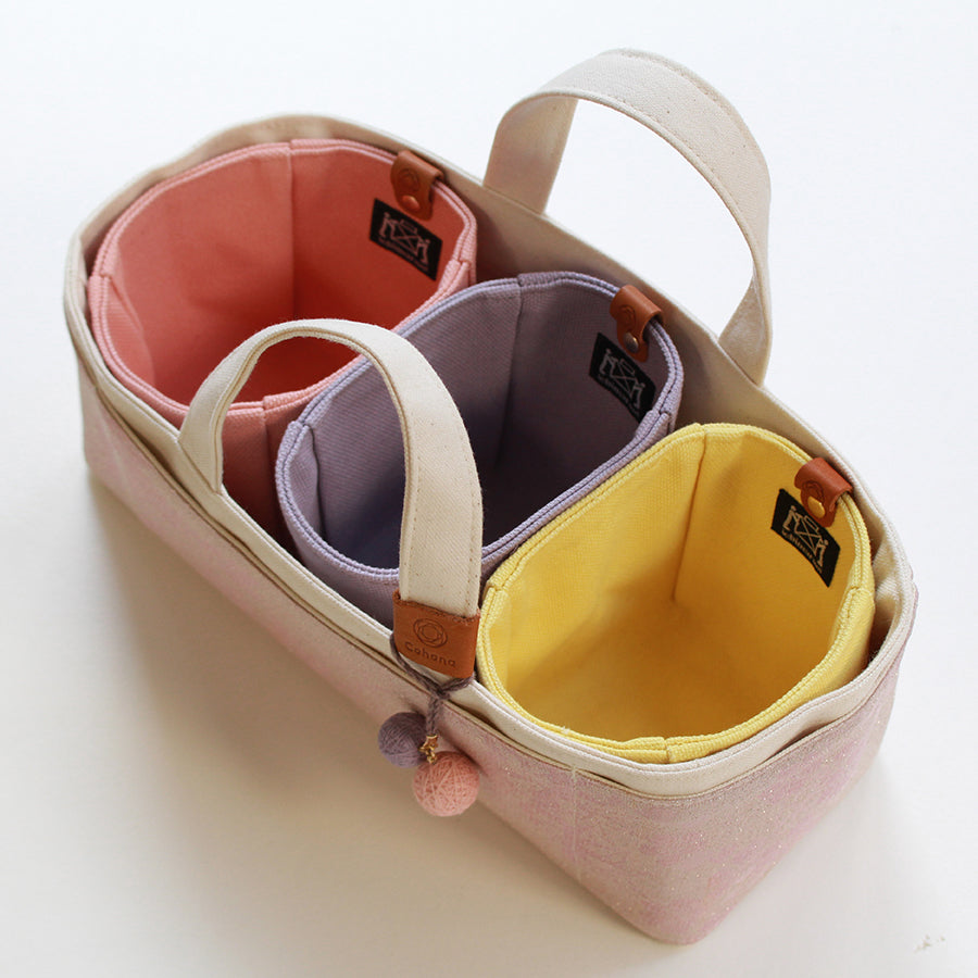 【数量限定・予約B:入荷3月中旬～下旬】帆布の小間物入れ　さくら／むらさき