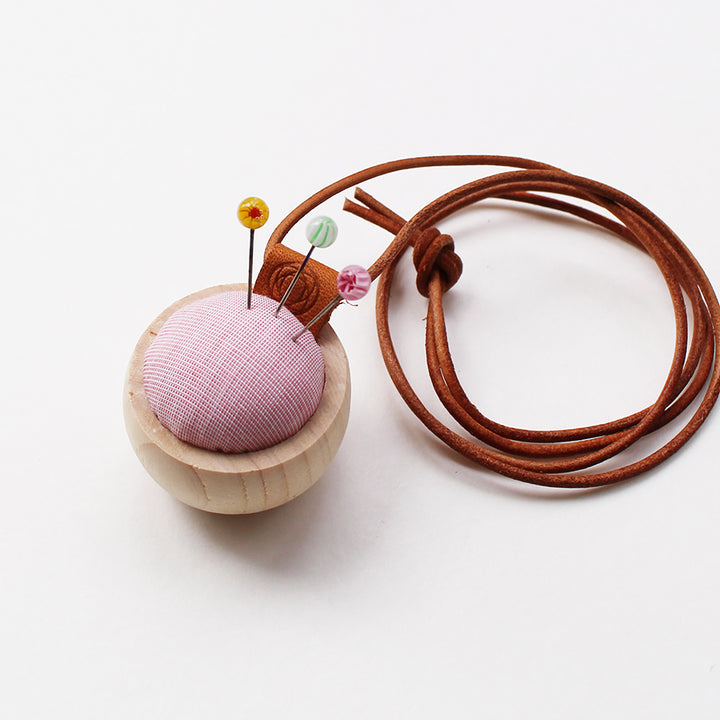 Gift Set : Tombo-dama Sewing Pins and Cypress Pincushion Necklace