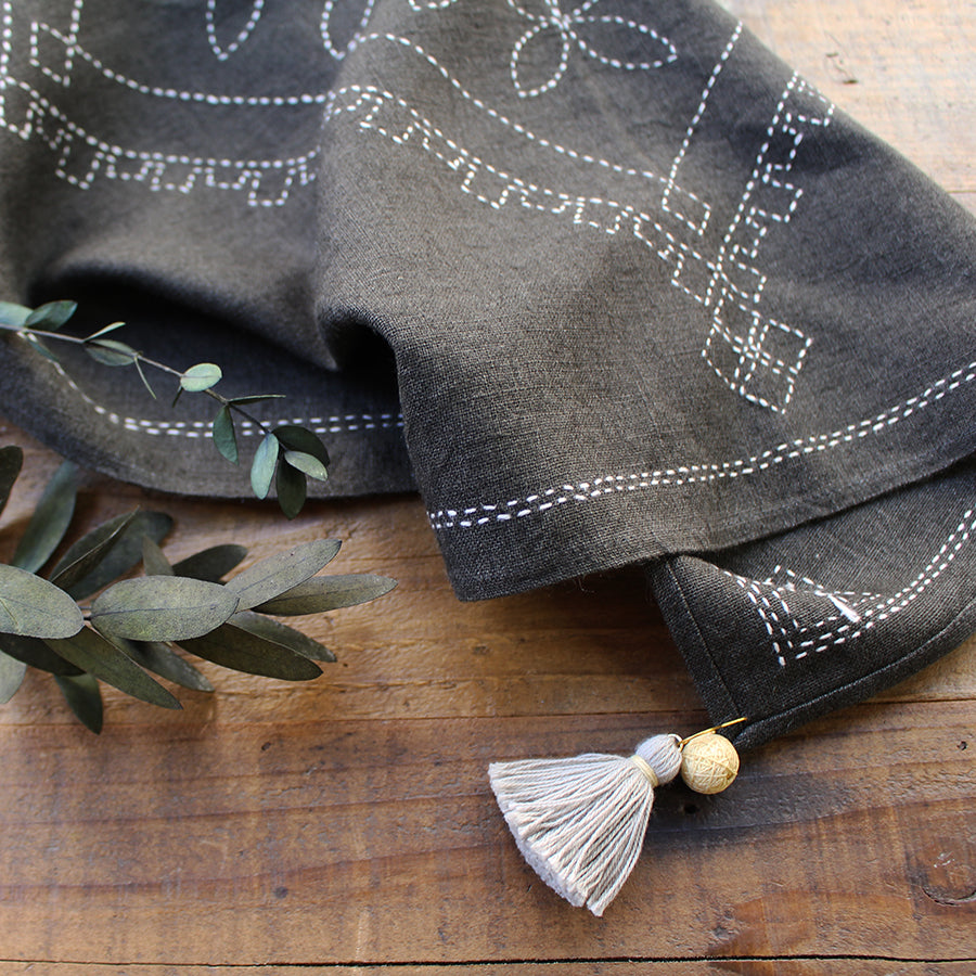 Linen Cloth Sashiko Kit (Shippo)