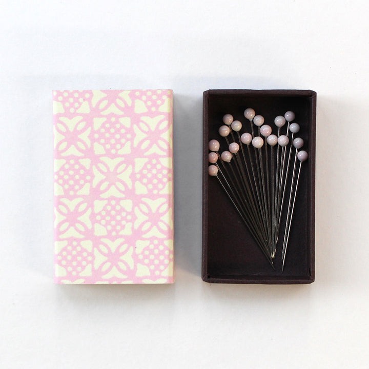 Sewing Pins in Haibara Chiyogami Mini Box SAKURA（45-347）