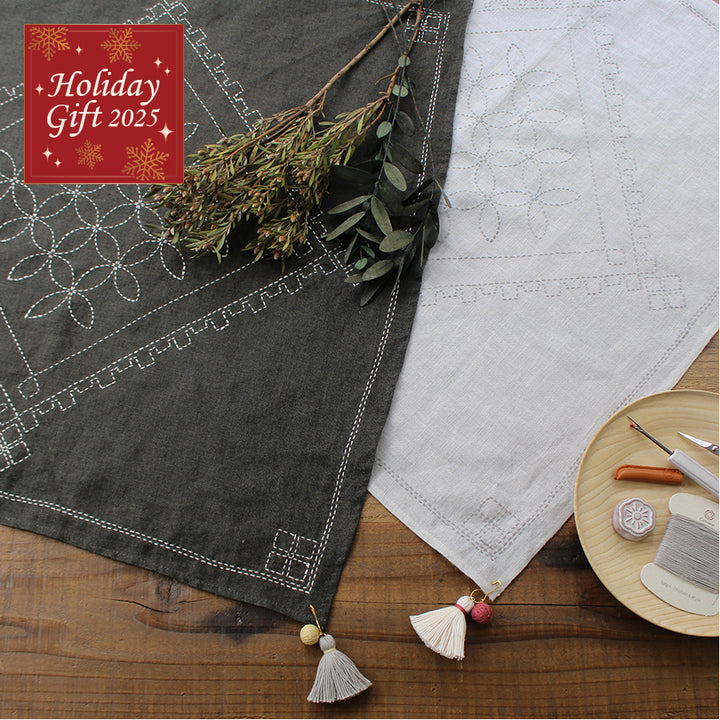 Linen Cloth Sashiko Kit (Shippo)